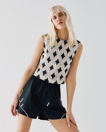 Women's sleeveless top with embossed design ACCESS FASHION (SKU) 2129