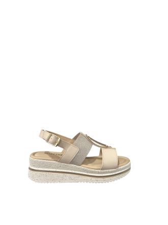 Beige platform sandals - elegant and comfortable! VALLEVERDE (SKU)32120