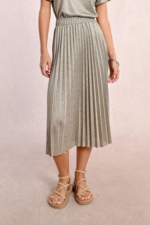 Women's pleated skirt with silver tones MOLLY BRACKEN (SKU) P1676DE