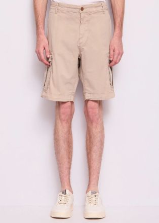 Beige men's cargo pants - short and comfortable! GAUDI (SKU)511GU25017