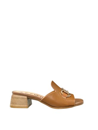 Brown heeled slippers - Elegant and stylish! REPO (SKU)30153