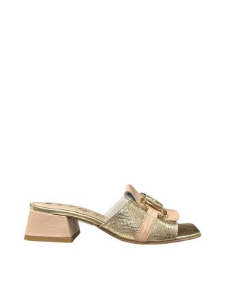 Rose-gold heeled slippers - elegance and style! REPO (SKU)37108