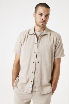 Beige men's waffle shirt - style and comfort! GARCIA (SKU)E51296