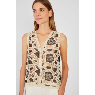 Women’s sheer top with embroidered lace DERHY (SKU) P525030