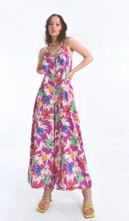 Summer women's jumpsuit with thin straps and V-neck MOLLY BRACKEN (SKU) TL216BE