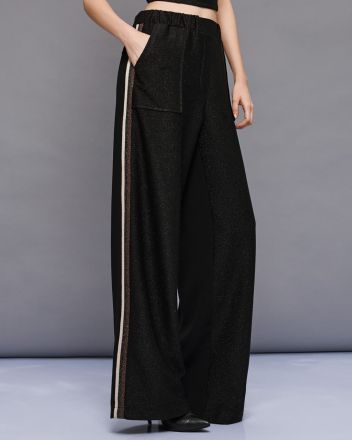 Дамски панталон с ластичен колан и раирани ленти отстрани ACCESS FASHION (SKU) 5074