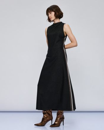 Дълга стилна рокля от лурекс без ръкави ACCESS FASHION (SKU) 3069