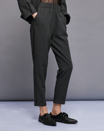 Women's high-waisted pants with crystals - style and elegance ACCESS FASHION (SKU) 5036