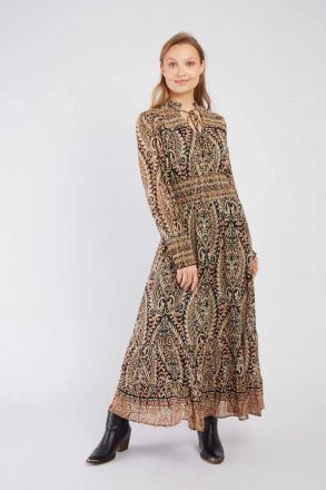Women's long dress with print DARIANE - elegant appearance DERHY (SKU) A510020