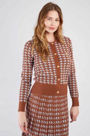Women's knitted cardigan with BARBERINE pattern - style and comfort DERHY (SKU) A545017