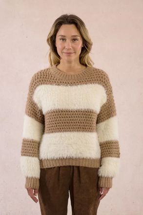 Дамски плетен пуловер на райета MOLLY BRACKEN (SKU) LA1807DH