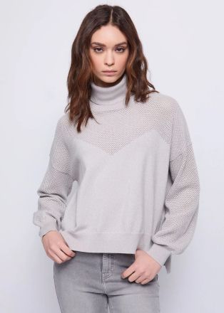 Fine gray polo neck sweater - elegant comfort!GAUDI (SKU)521BD53051