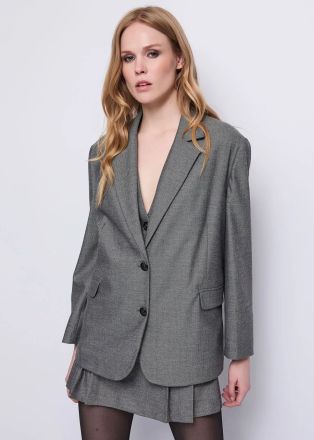 Women's gray blazer - style and elegance! GAUDI (SKU)521FD35016