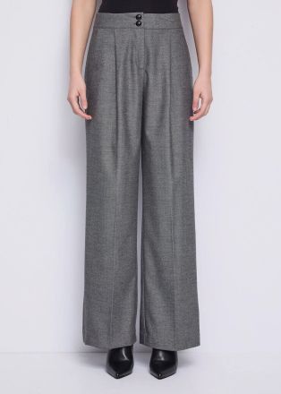 Gray high-waisted trousers - elegant style! GAUDI (SKU)521FD25006