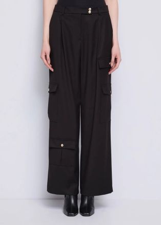 Black cargo pants for women - style and comfort! GAUDI (SKU)521FD25009