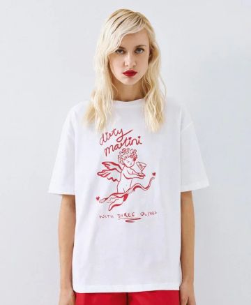 Дамска тениска овърсайз в бял цвят ACCESS FASHION (SKU)2191