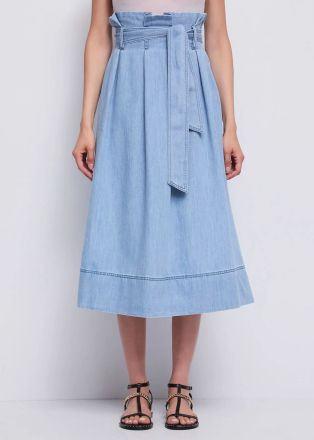 Дамска памучна миди пола с колан - градска елегантност GAUDI (SKU) 611BD76007