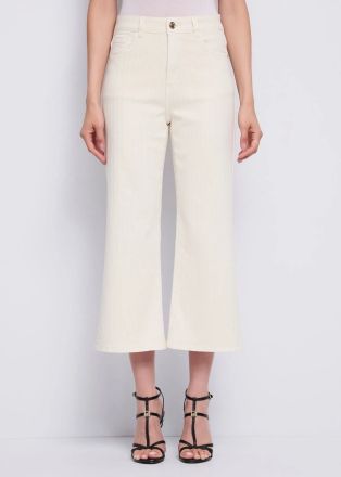 Бели еластични дънки с висока талия - перфектен комфорт GAUDI (SKU) 611BD25018