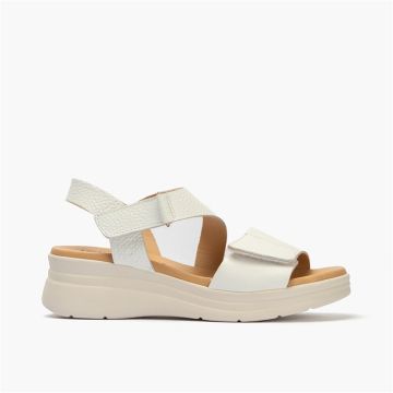 Бели дамски сандали на платформа - Ежедневен комфорт и стил!PITILLOS (SKU)11293