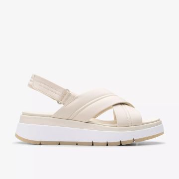Дамски ежедневен удобен стилен сандал с лека платформа в крема цвят CLARKS (SKU)26181470