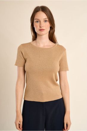 Дамска блуза с къс ръкав от фино вискозно плетиво MOLLY BRACKEN (SKU) LA1967EP