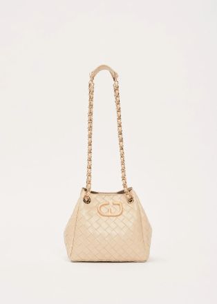 Woven eco-leather bucket bag - elegance and style GAUDI (SKU) 12853