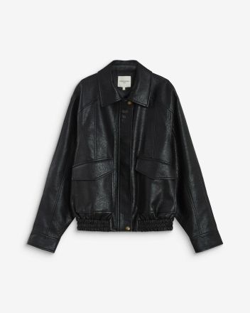 Women's bomber jacket in black - perfect, modern, comfortable and warm! GRACE&MILA (SKU)111003.