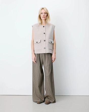 Women's sleeveless vest with wool, gray - warm and stylish! GRACE&MILA (SKU)111007