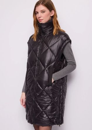 Дамски черен ватиран елек - ежедневен комфорт и стил GAUDI (SKU) 621BD35004
