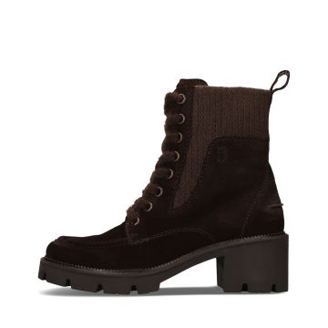 Luxury women's suede boots, dark brown, heel - elegance and comfort!SALAMANDER (SKU)AXW30