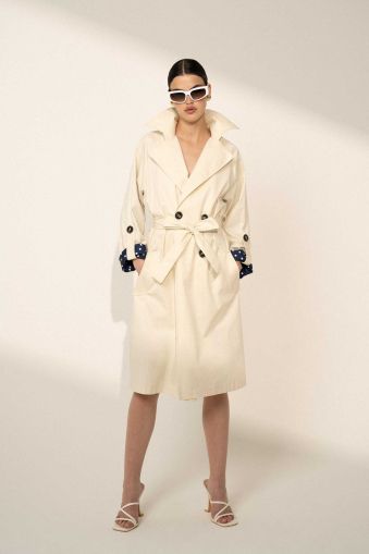 Women's trench coat with double-row fastener LE SARTE DEL SOLE (SKU) 3422