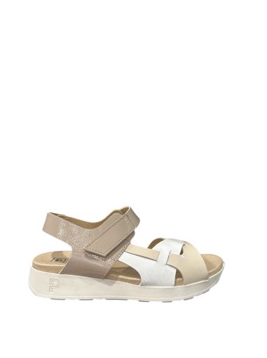 Casual women's sandal in beige color PITILLOS (SKU) 10554