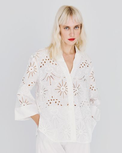 Women's shirt Broderie with sequins - elegant look ACCESS FASHION (SKU) 2130