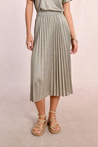 Women's pleated skirt with silver tones MOLLY BRACKEN (SKU) P1676DE