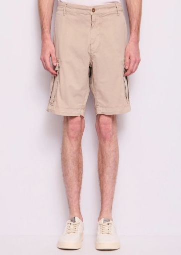 Beige men's cargo pants - short and comfortable! GAUDI (SKU)511GU25017