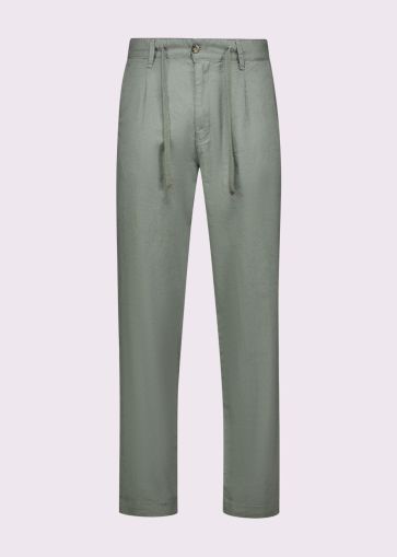 Men's linen pants in olive green color GAUDI (SKU) 511GU25042
