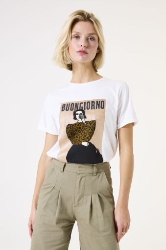 Дамска тениска BUONGIORNO в бяло GARCIA (SKU) H5OOO1