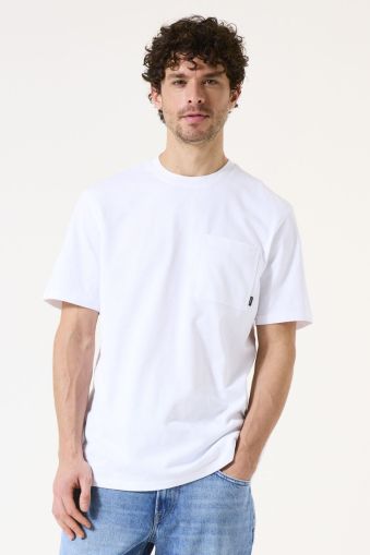 Мъжка oversize тениска в бяло и щампован гръб GARCIA (SKU) H51OO1