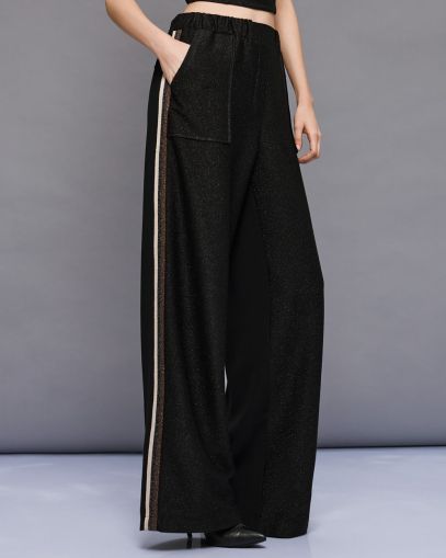 Дамски панталон с ластичен колан и раирани ленти отстрани ACCESS FASHION (SKU) 5074