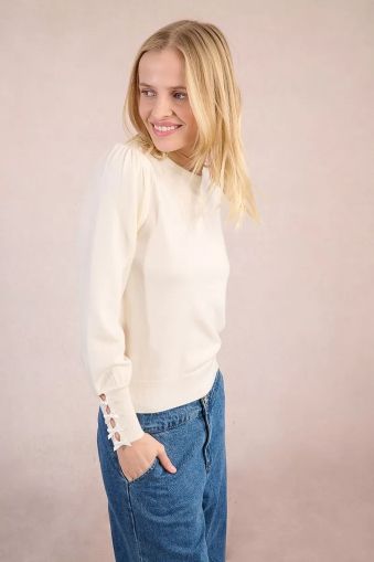 Women's fine sweater with satin ribbons MOLLY BRACKEN (SKU) LA1840DN