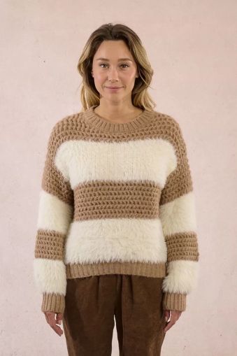 Women's knitted striped sweater MOLLY BRACKEN (SKU) LA1807DH