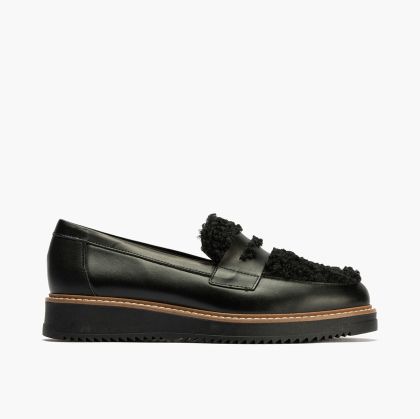 Black women's loafers with down - elegant and comfortable!PITILLOS (SKU)10764