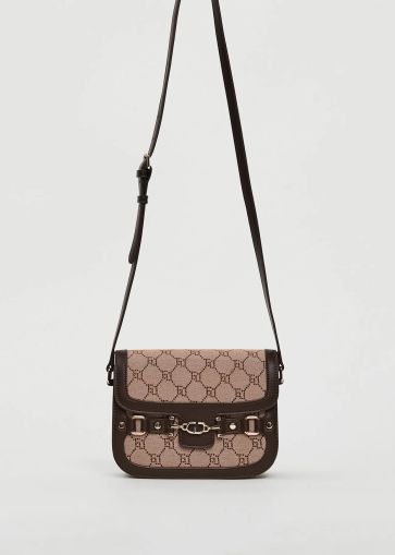 Дамска жакардова crossbody чанта - кафява елегантност GAUDI (SKU) 12504