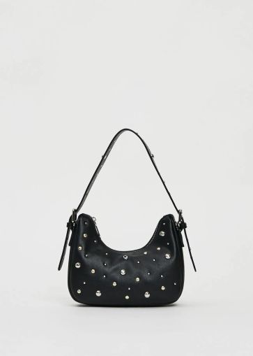 Mini bag with eyelets – black chic and spectacular design GAUDI (SKU) 12452