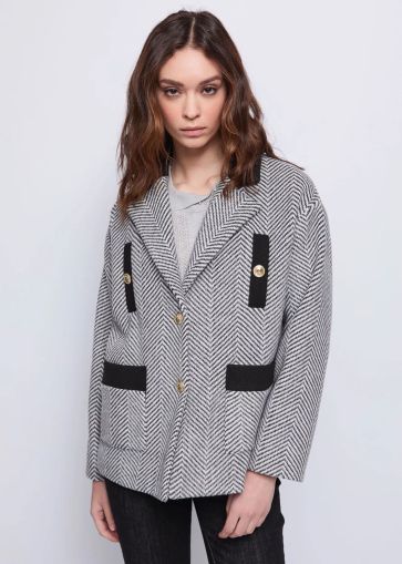 Stylish gray women's coat - elegance and comfort! GAUDI (SKU)521BD35028