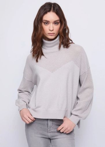 Fine gray polo neck sweater - elegant comfort!GAUDI (SKU)521BD53051
