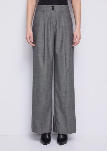 Gray high-waisted trousers - elegant style! GAUDI (SKU)521FD25006