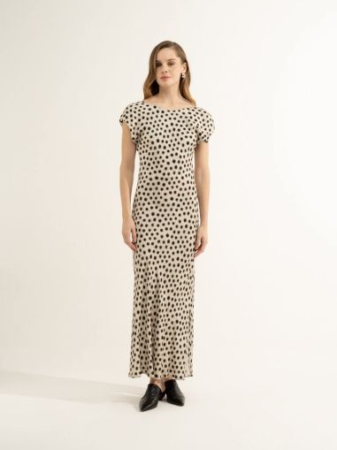 Women's long polka dot dress - elegance and comfort LE SARTE DEL SOLE (SKU) 3590