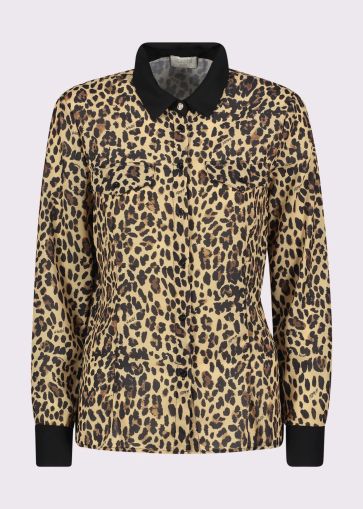 Leopard shirt with collar - style and elegance! GAUDI (SKU)521BD45009