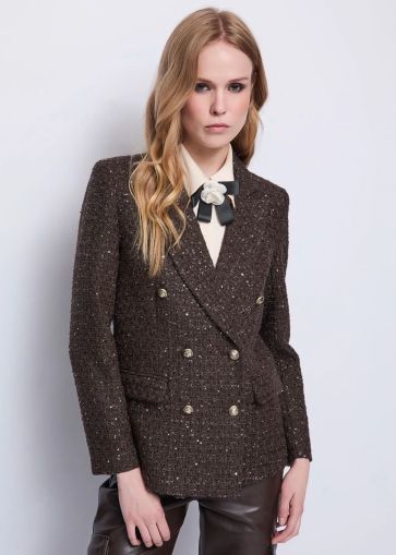 Boucle jacket – elegance and style in every detail! GAUDI (SKU)521FD35002